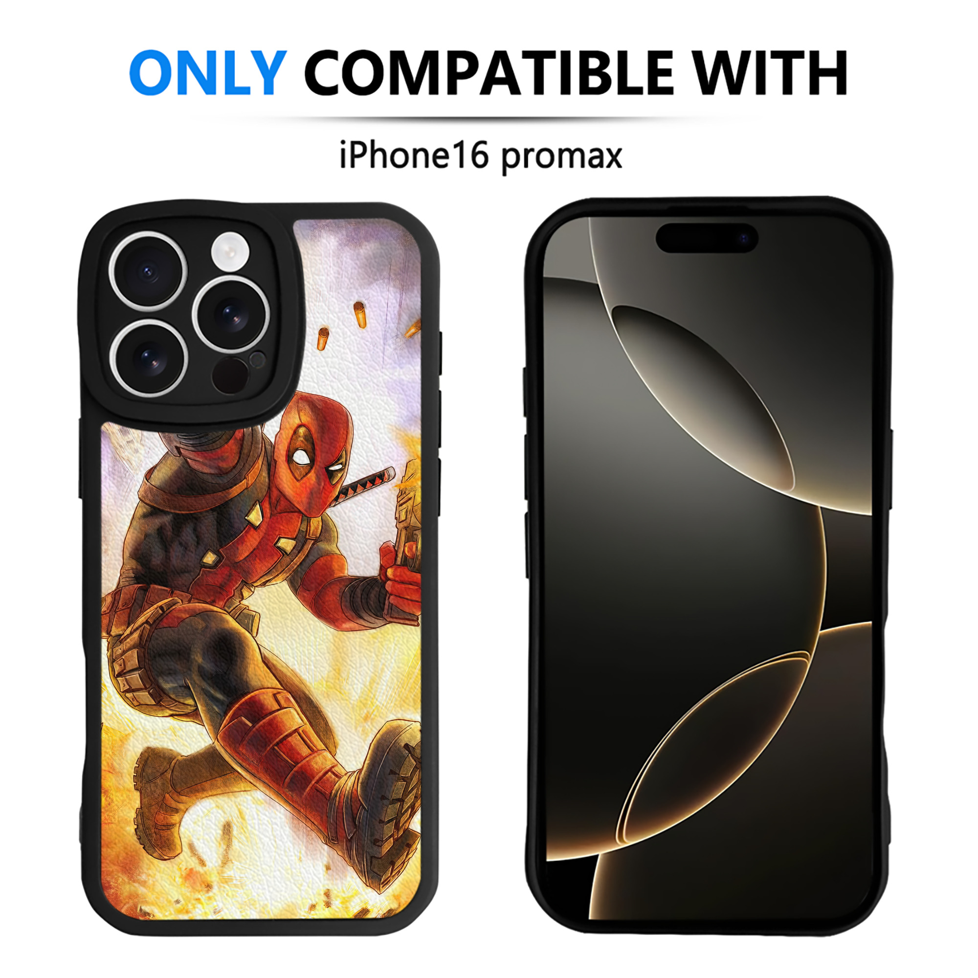（画像用） Deadpool デッドプール 【iPhone 16シリーズ対応】シリコンスマホケース（レザー調） 材質：シリコン
